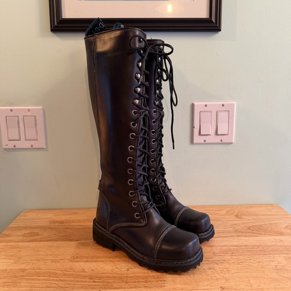 Fluevog Jessamy Knee-High Lace-Up Boots Size 6.5 - Picture 2 of 15